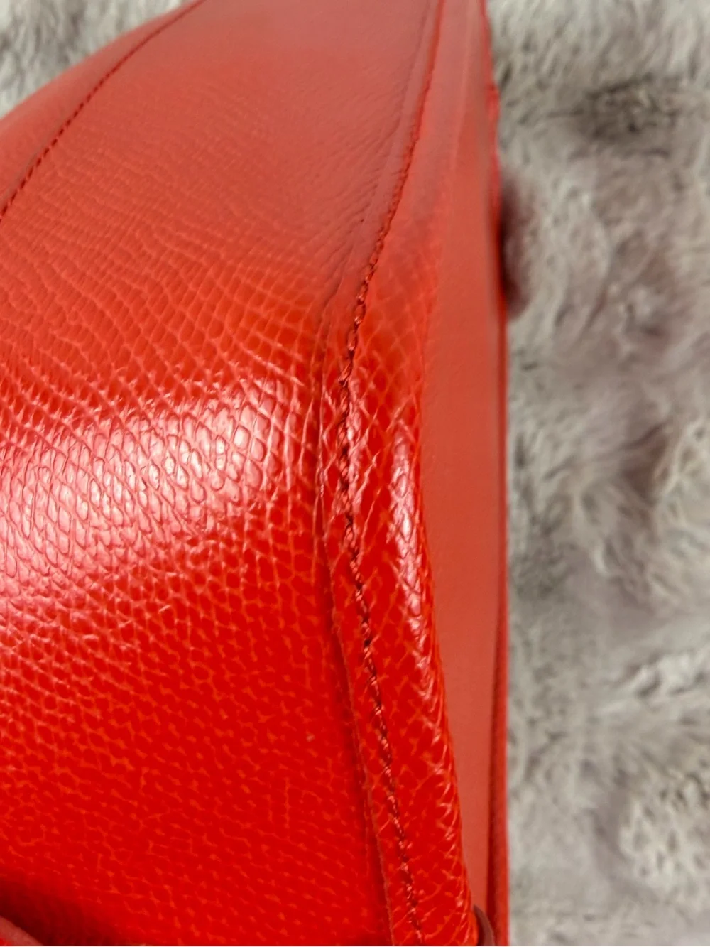 EUC!! Coach Cora Dome Satchel in Cardinal Red CrossGrain Leather. Gold hardware.